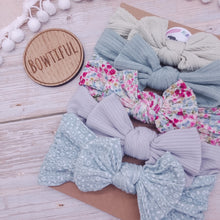 Load image into Gallery viewer, Green/Blue Bow Headband bundle x5