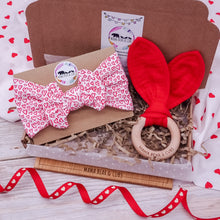 Load image into Gallery viewer, Red Hearts Bow Headband