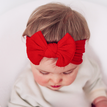 Load image into Gallery viewer, Red Cable Knit Bow Headband