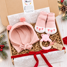 Load image into Gallery viewer, Little Bear Christmas Gift Set – Bonnet, Teether & Cub Socks