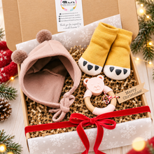 Load image into Gallery viewer, Little Bear Christmas Gift Set – Bonnet, Teether & Cub Socks