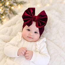 Load image into Gallery viewer, Crimson Velvet Bow Headband