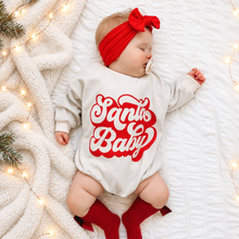 Load image into Gallery viewer, Santa Baby Girl’s Cream Christmas Romper