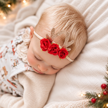 Load image into Gallery viewer, Christmas Reindeer Floral Headband