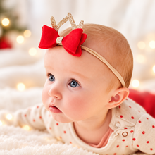 Load image into Gallery viewer, Christmas Reindeer Bow Headband