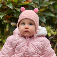 Load image into Gallery viewer, Bear Bonnet Hat – Pom Pom Baby Hat