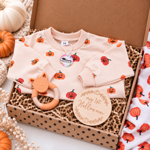 Load image into Gallery viewer, Baby's Pumpkin Romper & Halloween Disc & Teether Gift Set
