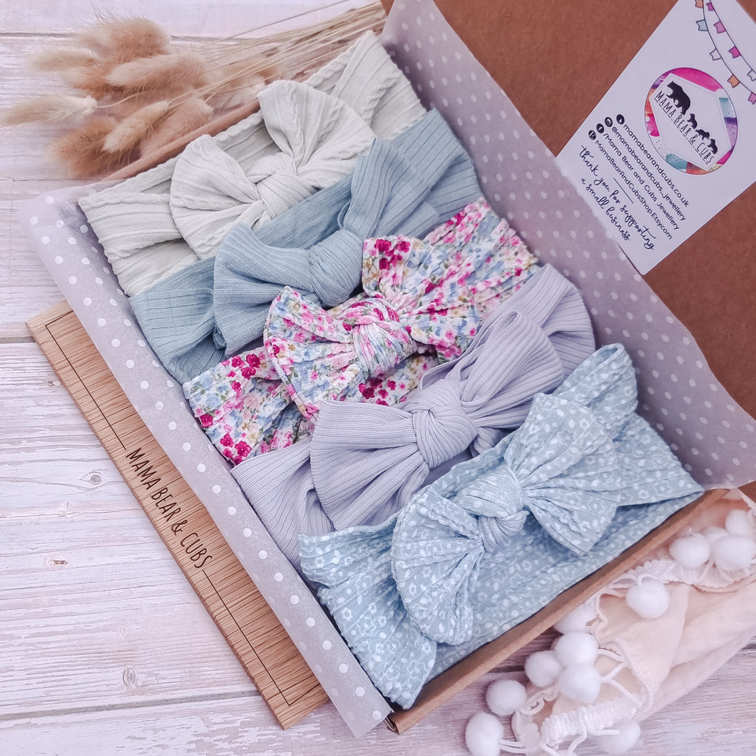 Green/Blue Bow Headband bundle x5