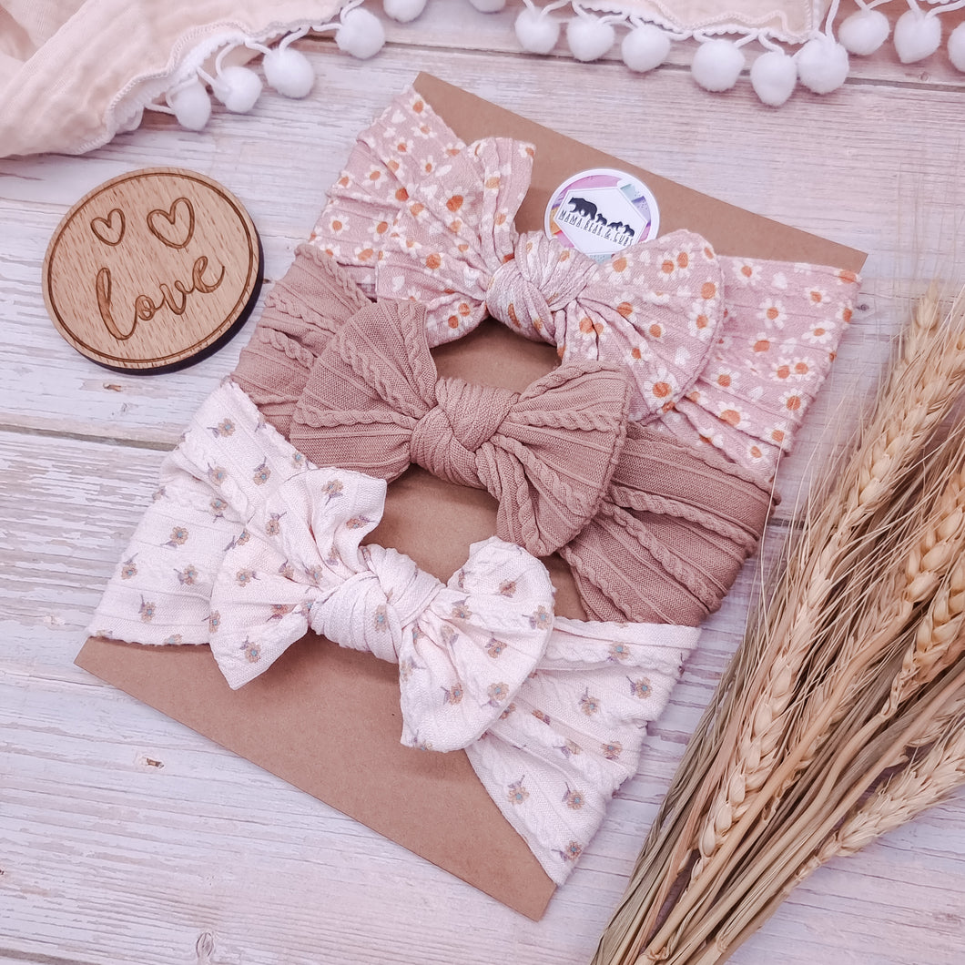 Neutral Mini Bow Bundle x3
