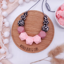 Load image into Gallery viewer, Breastfeeding &amp; Teething Necklace - Rose Leopard
