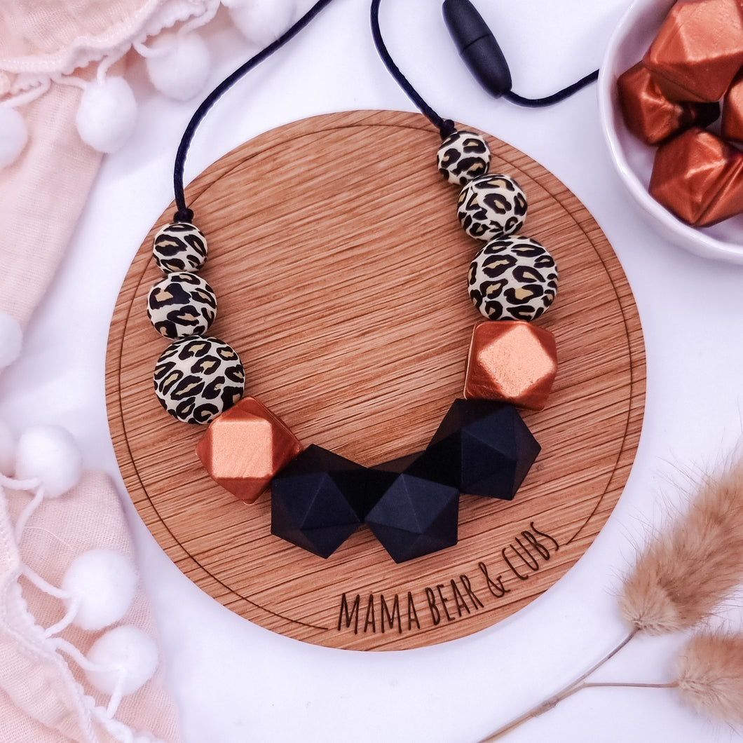 Breastfeeding & Teething Necklace - Leopardess