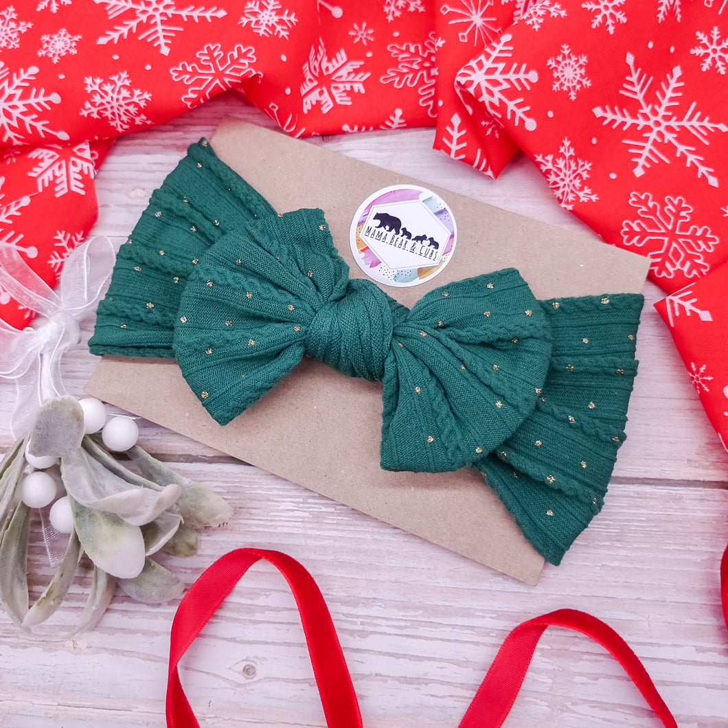 Green Sparkle Bow