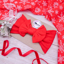 Load image into Gallery viewer, Red Cable Knit Bow
