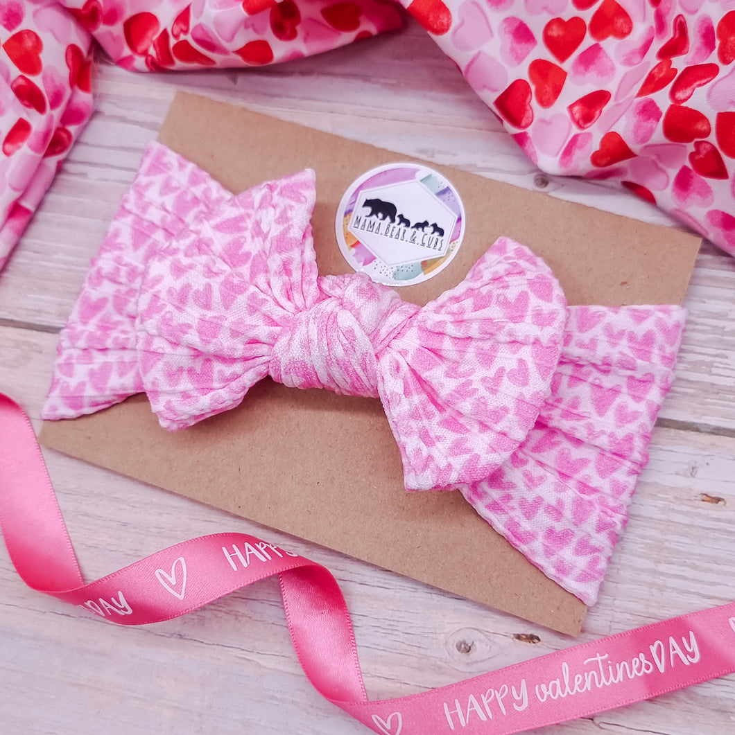 SALE Pink Hearts Bow