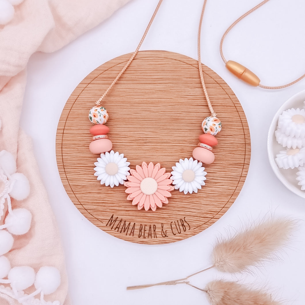 Breastfeeding & Teething Necklace - Daisy Chain Dhalia Bloom