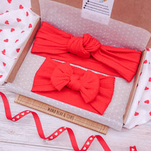 Load image into Gallery viewer, Matching Valentines Headbands - Red Hearts
