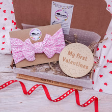 Load image into Gallery viewer, Pink Hearts Bow Headband
