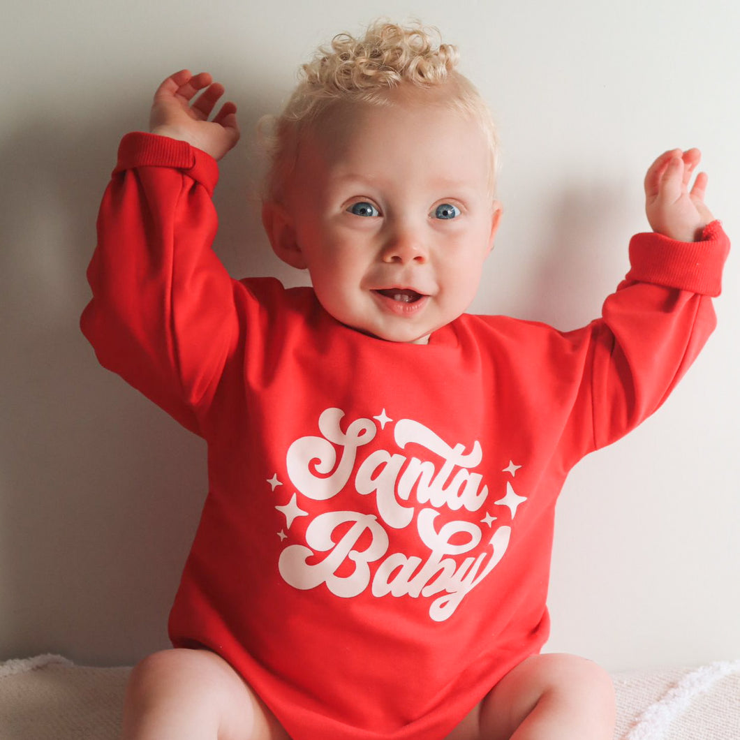 Red Santa Baby - Boy's Romper