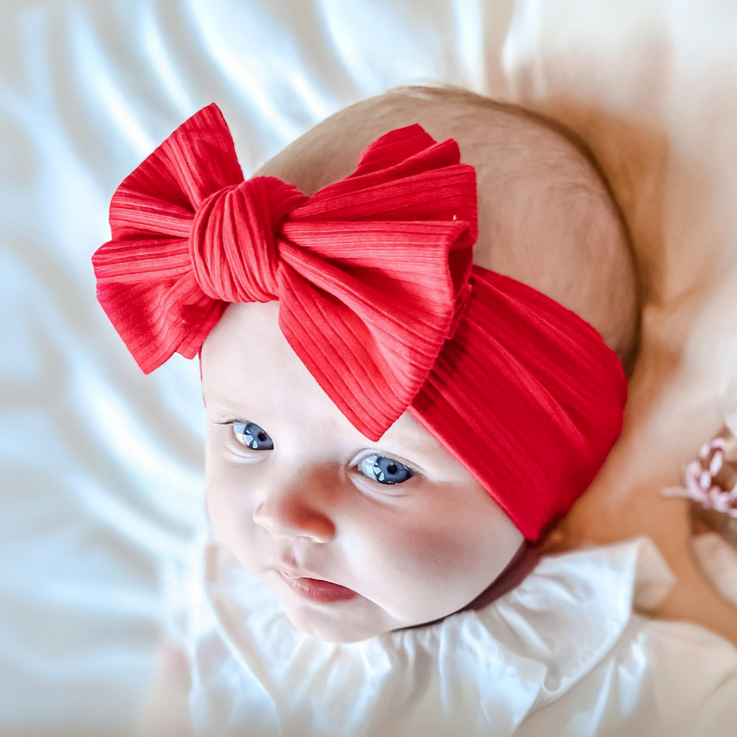 Red Ribbed Bow