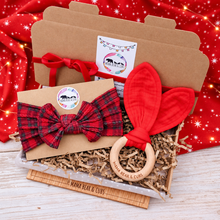 Load image into Gallery viewer, Christmas Bow &amp; Red Teether Gift (other designs available)
