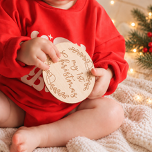 Load image into Gallery viewer, Baby Girl Santa Baby Christmas Romper with optional add ons
