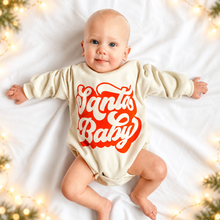 Load image into Gallery viewer, Santa Baby Boy's Cream Christmas Romper
