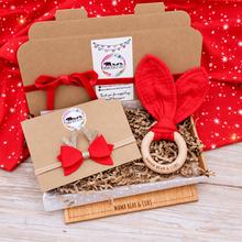 Load image into Gallery viewer, Christmas Bow &amp; Red Teether Gift (other designs available)

