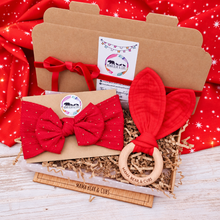 Load image into Gallery viewer, Christmas Bow &amp; Red Teether Gift (other designs available)
