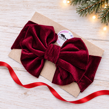 Load image into Gallery viewer, Crimson Velvet Bow Headband

