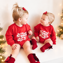 Load image into Gallery viewer, Baby Girl Santa Baby Christmas Romper with optional add ons
