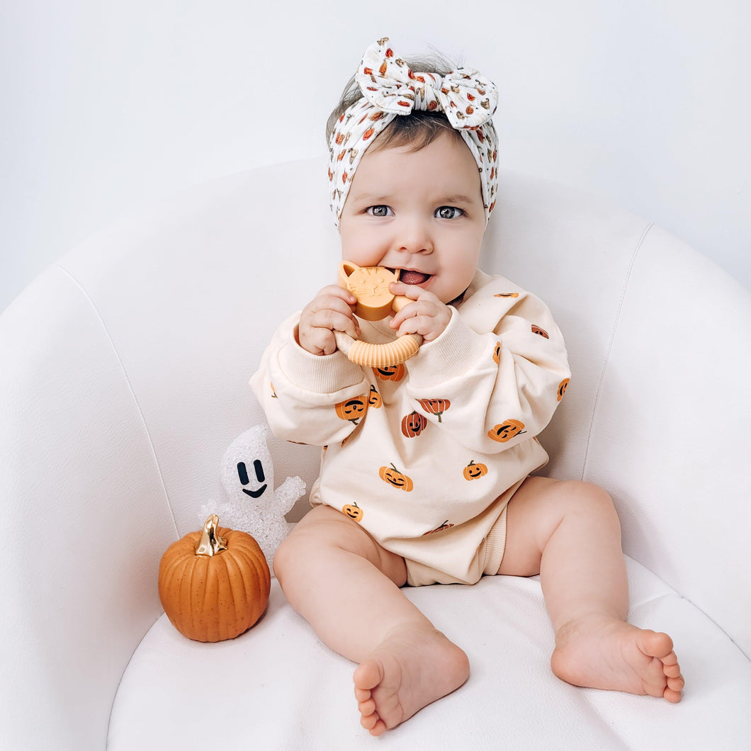 Girls Pumpkin Romper - Mama Bear and Cubs ltd