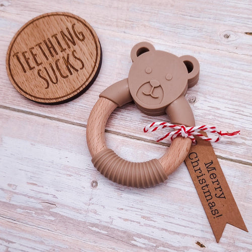 Xmas Bear Teether - Mama Bear and Cubs ltd