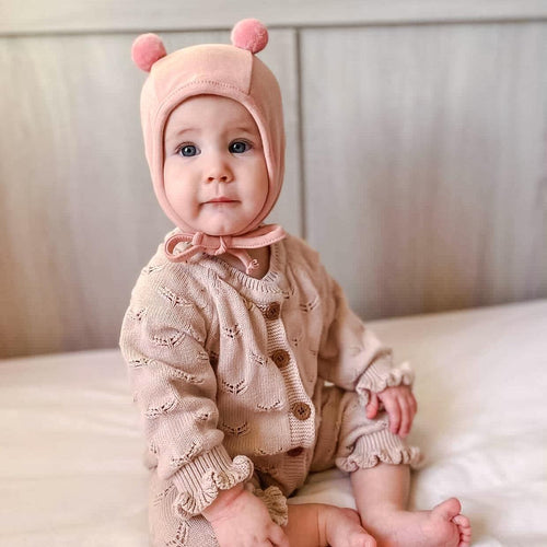 Baby Bear Bonnet - Pink - Mama Bear and Cubs ltd