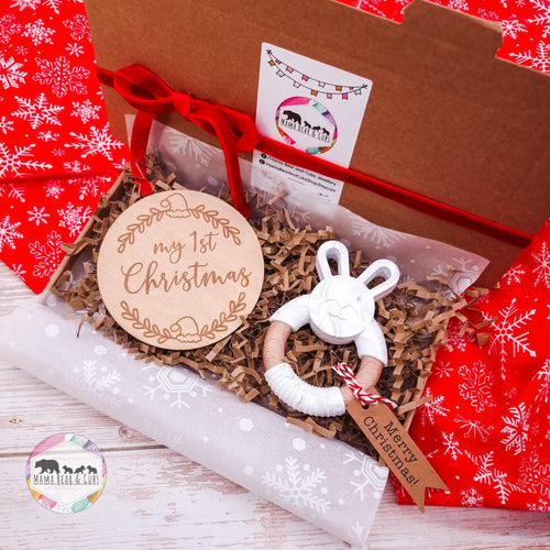 My First Christmas Disc & Teether Box - Mama Bear and Cubs ltd
